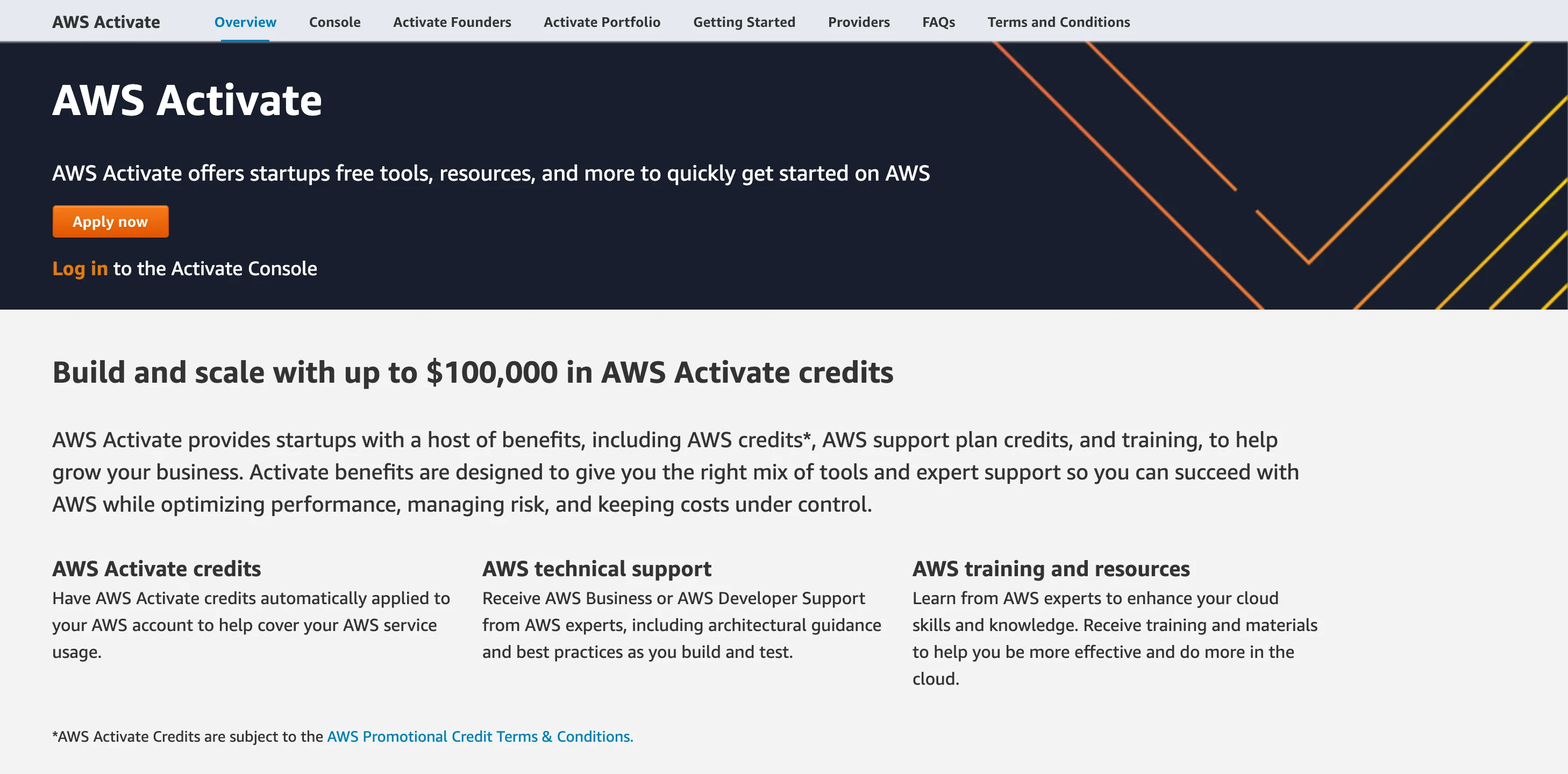 Preview of AWS Activate