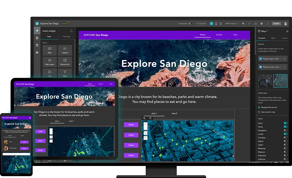 Preview of ArcGIS Experience Builder