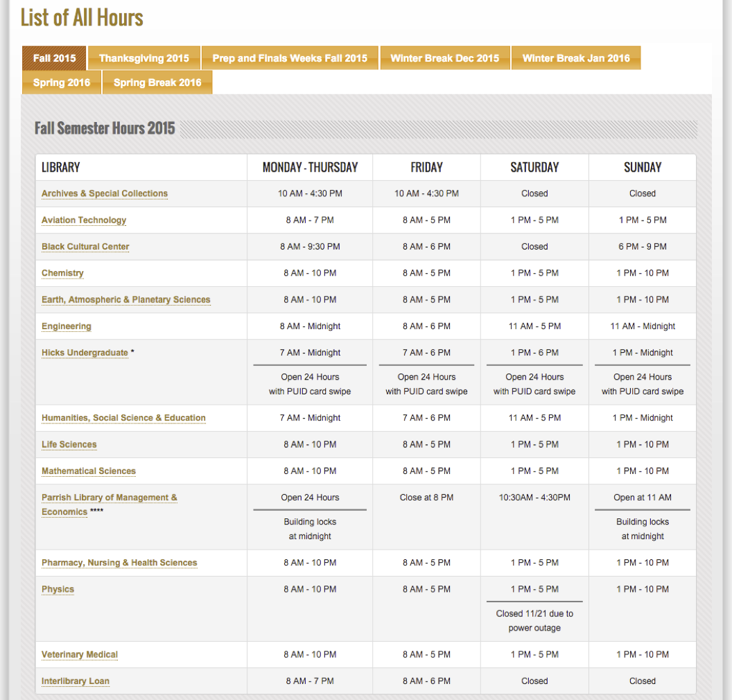 New design library hours